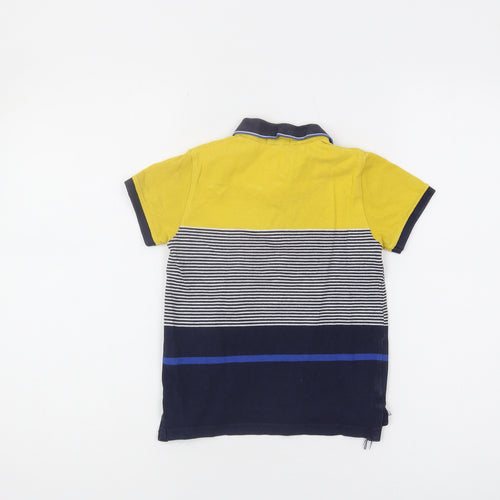 Junior J Boys Blue Yellow Striped Polo Shirt 4-5 Years