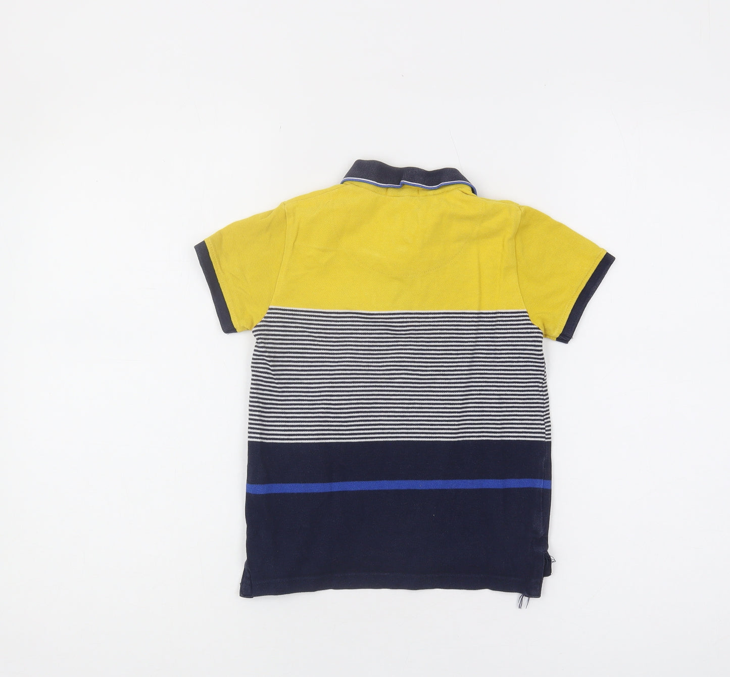 Junior J Boys Blue Yellow Striped Polo Shirt 4-5 Years