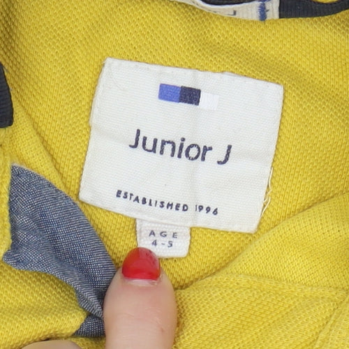 Junior J Boys Blue Yellow Striped Polo Shirt 4-5 Years