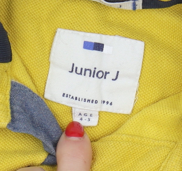 Junior J Boys Blue Yellow Striped Polo Shirt 4-5 Years
