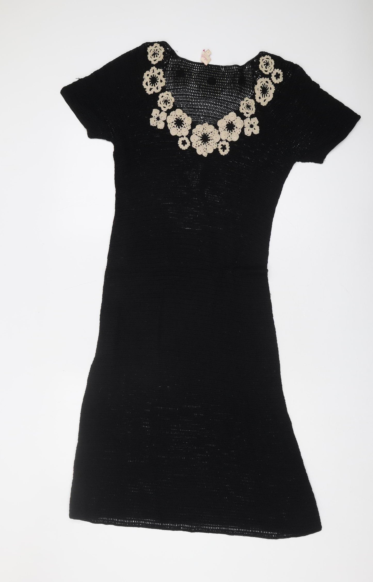 Whistles Women's Black Cotton Knit Shift Dress Size 12