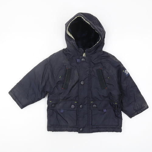 DKNY Boys Blue Puffer Jacket Hooded 2 Years