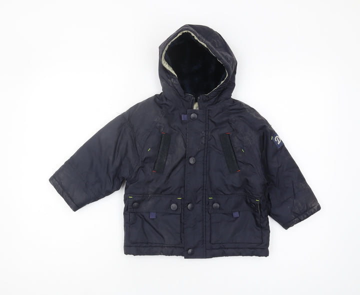 DKNY Boys Blue Puffer Jacket Hooded 2 Years