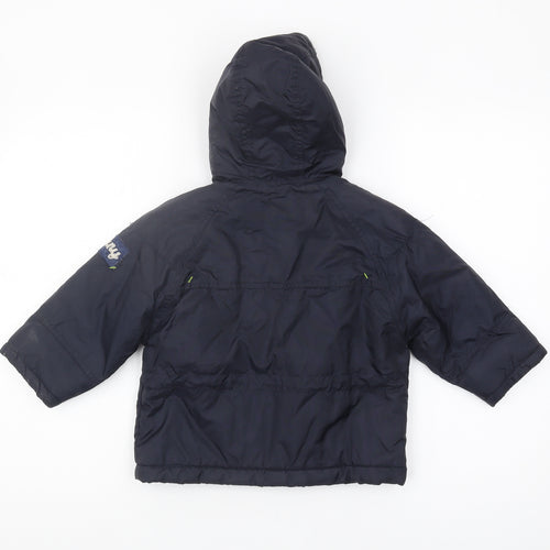 DKNY Boys Blue Puffer Jacket Hooded 2 Years