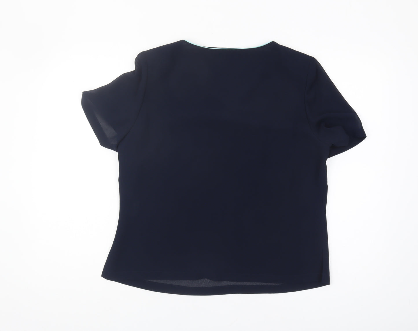 Jacques Vert Women's Blue Embroidered T-Shirt, Size 14