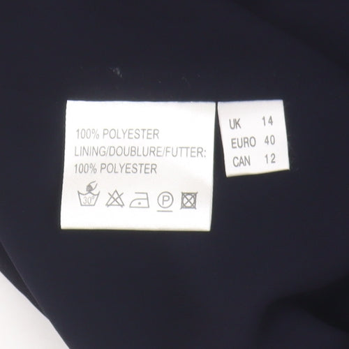 Jacques Vert Women's Blue Embroidered T-Shirt, Size 14