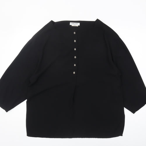 Jaeger Women's Black 3/4 Sleeve Blouse Size S
