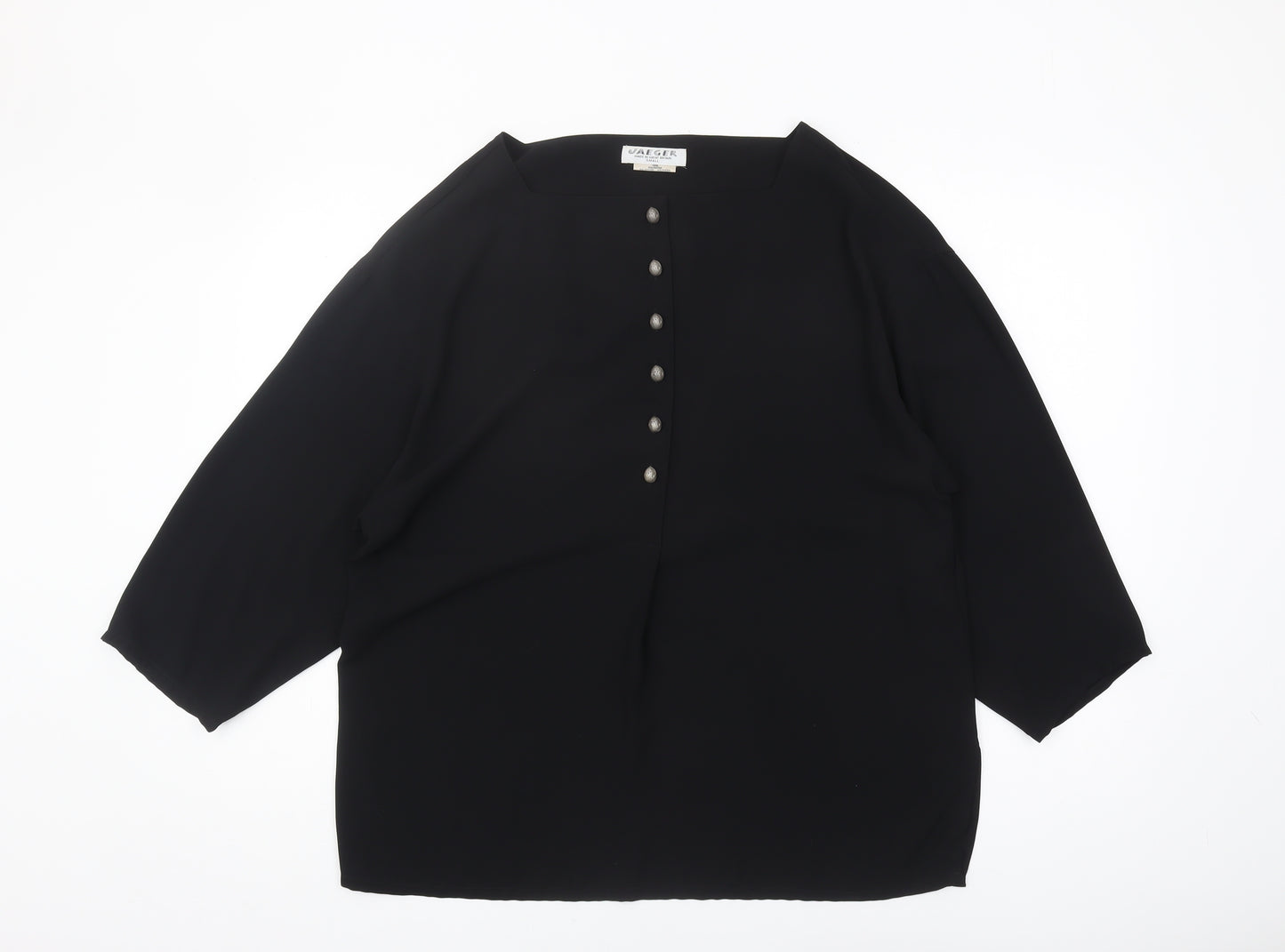 Jaeger Women's Black 3/4 Sleeve Blouse Size S