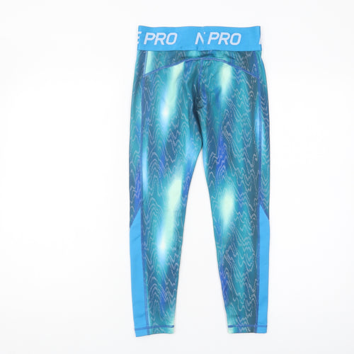 Nike Girls Blue Leggings - S Yoga Fitness Activewear