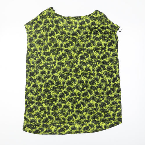 Michael Kors Women's Green Floral Sleeveless T-Shirt XL