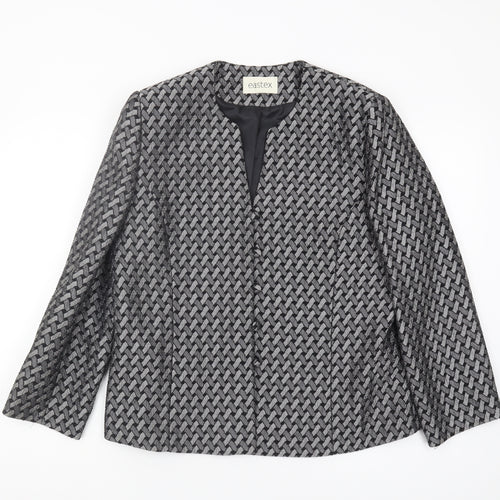 Eastex Women's Black Geometric Blazer Size 14