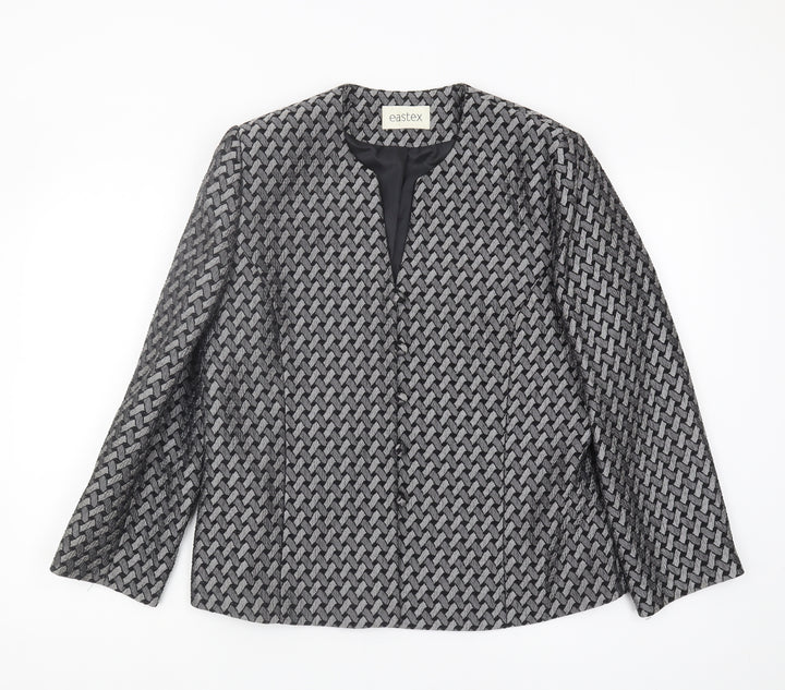Eastex Women's Black Geometric Blazer Size 14