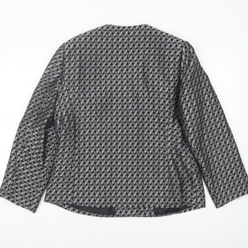 Eastex Women's Black Geometric Blazer Size 14