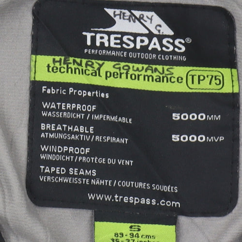 Trespass Men's Black Parka Jacket S Waterproof Breathable