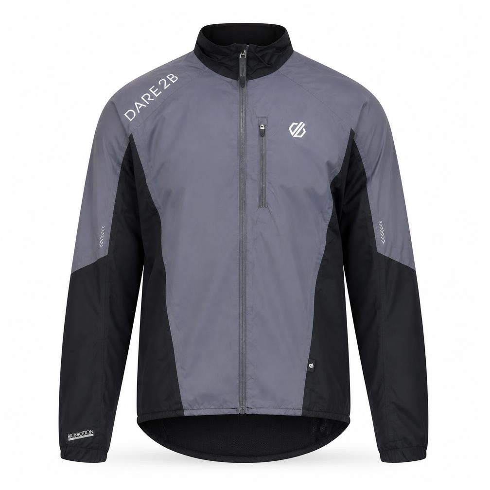 Front view of Dare 2b Men's Black Grey Windbreaker Jacket 2XS