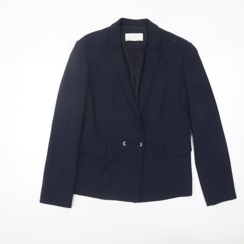 Hugo Boss Women's Blue Suit Jacket - Size 12, Elegant Formal Wear