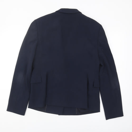Hugo Boss Women's Blue Suit Jacket - Size 12, Elegant Formal Wear