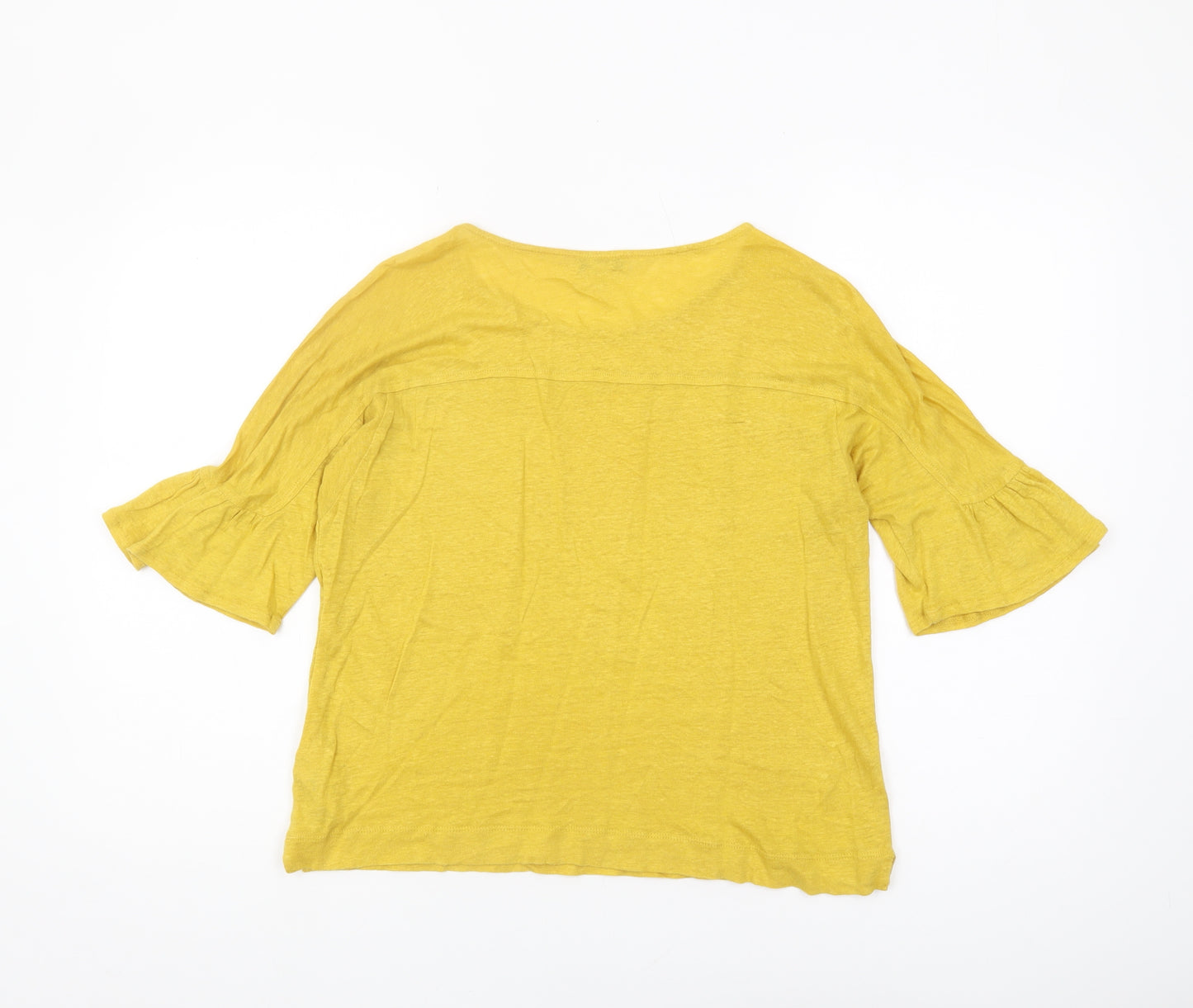 Whistles Women Yellow Size S Solid Jersey Top