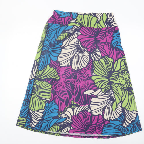 Weird Fish Women's Multicoloured Floral A-Line Skirt Size 10