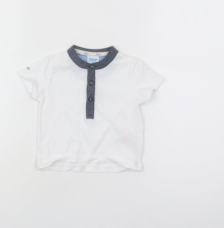 Baker by Ted Baker Unisex White 6-9 Months Casual T-Shirt