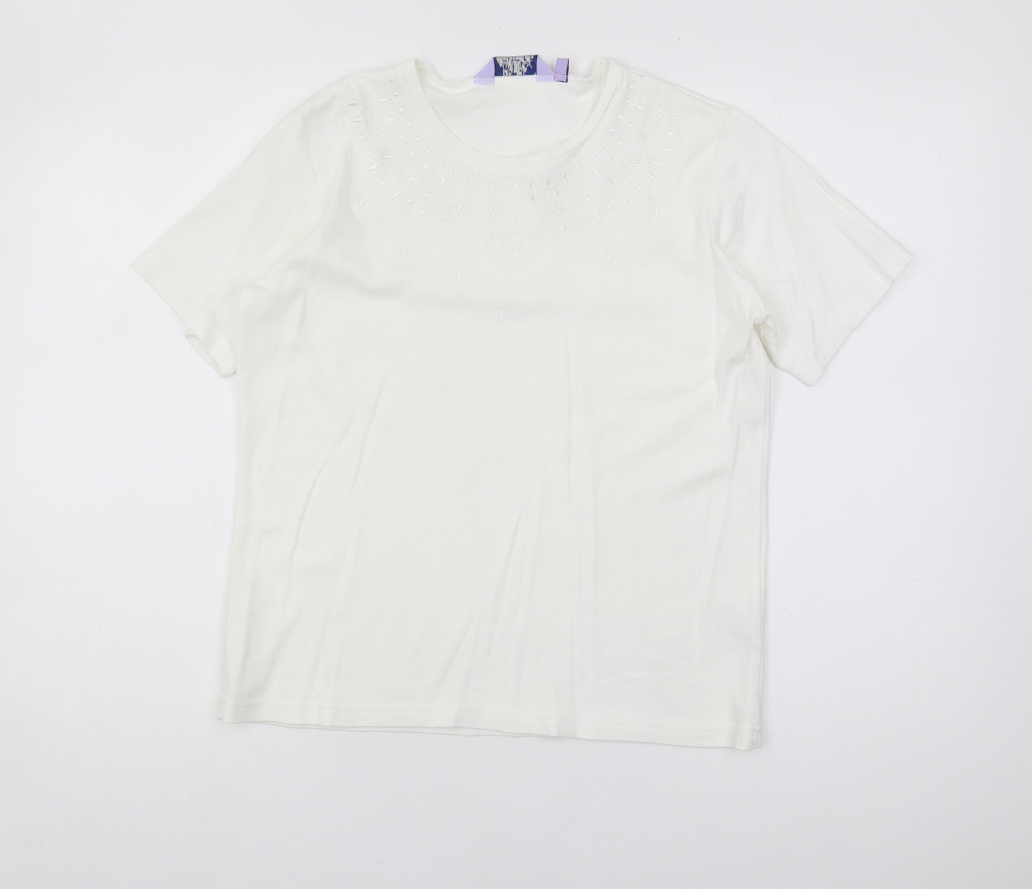 Honor Millburn Women's White Cotton T-Shirt Medium