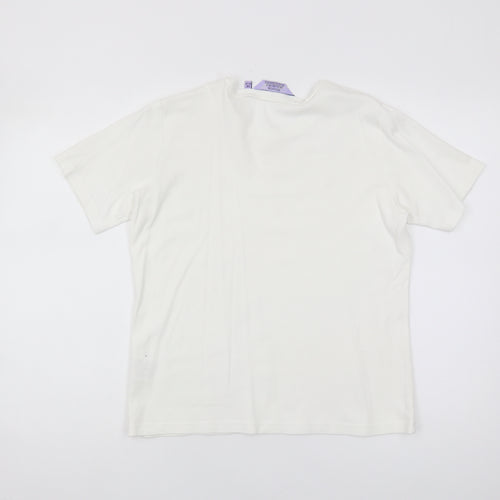 Honor Millburn Women's White Cotton T-Shirt Medium