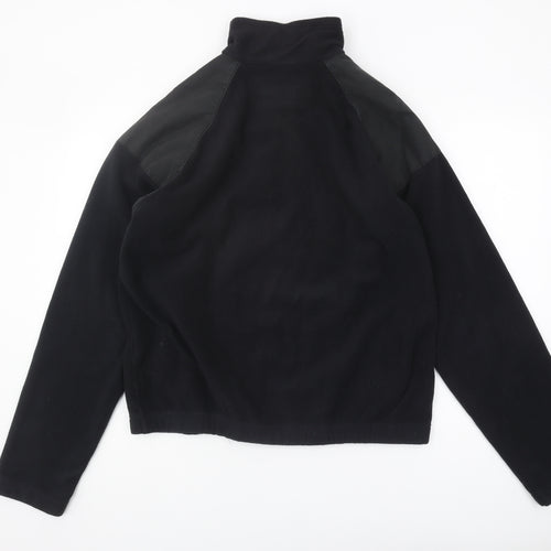 Bench Men's Black Fleece Jacket, Size L, Stand-Up Collar