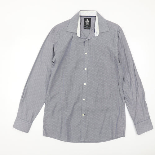 Jeff Banks Men's Slim Fit Blue Striped Shirt, Size 15.5