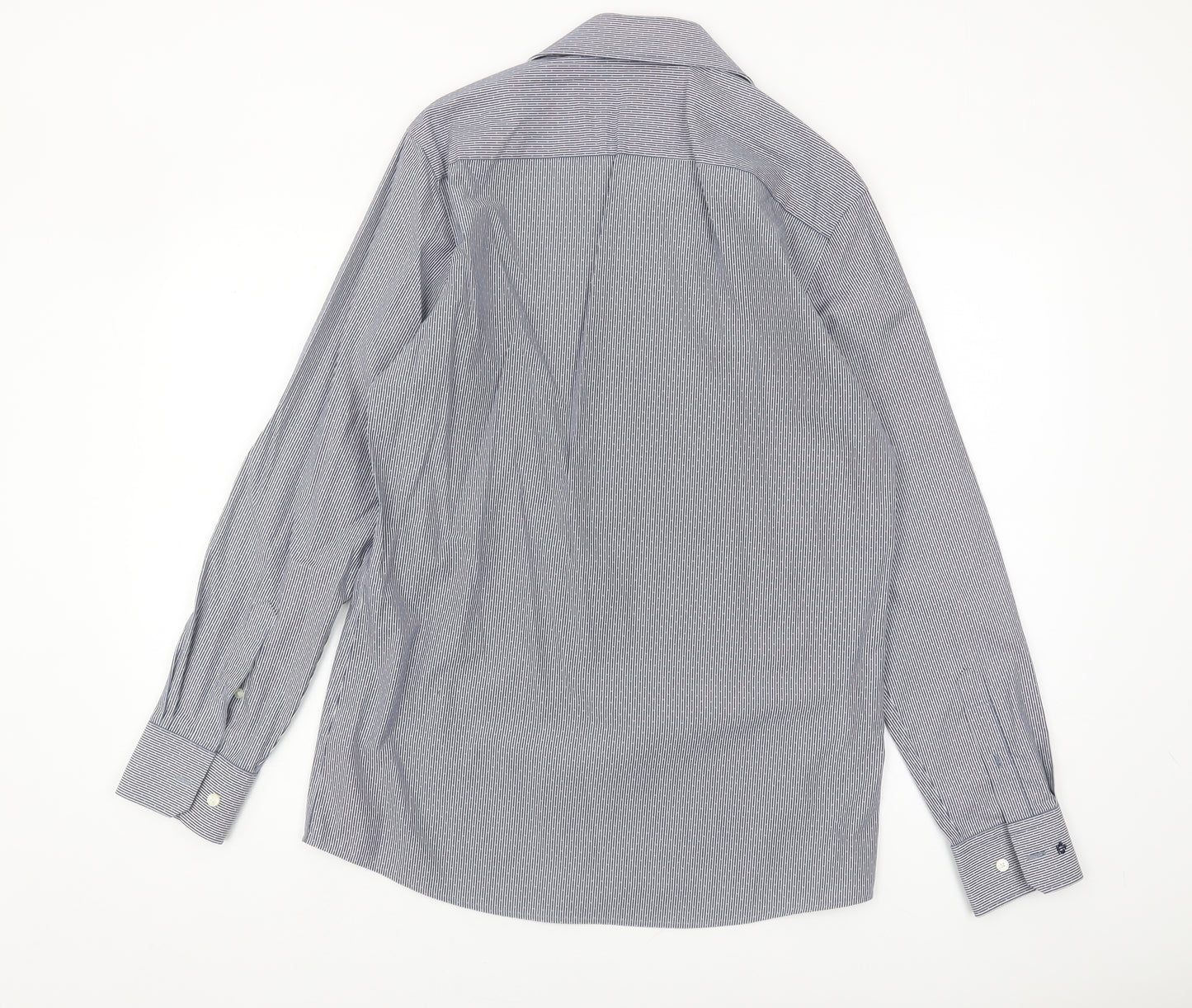 Jeff Banks Men's Slim Fit Blue Striped Shirt, Size 15.5