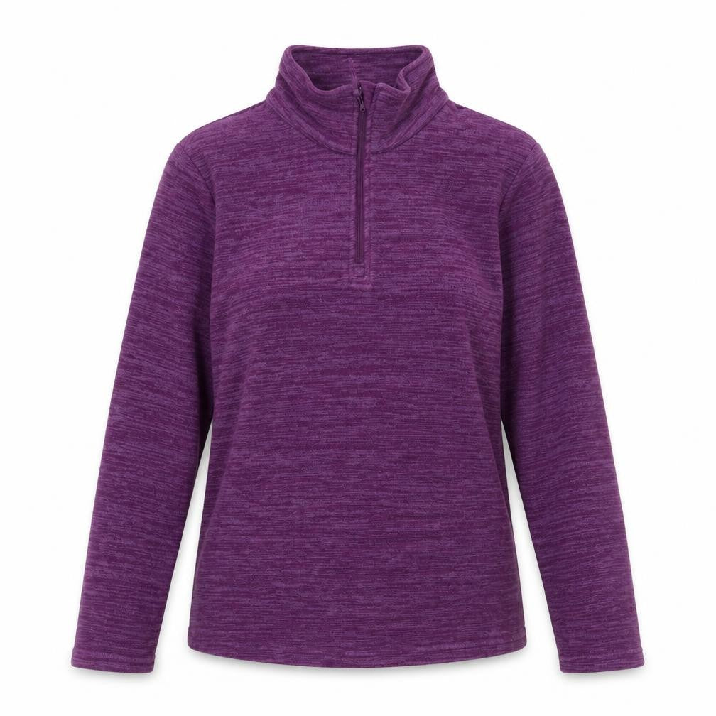 Front view of Mountain Warehouse Women's Purple Zip Sweatshirt, size 8
