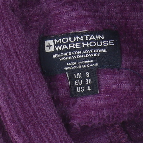 Mountain Warehouse Women's Purple Zip Sweatshirt, Size 8