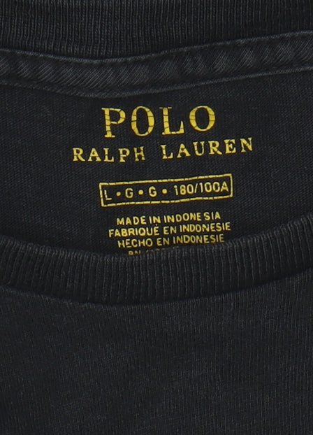 Ralph Lauren Men's Black T-Shirt, Large, Logo Accented