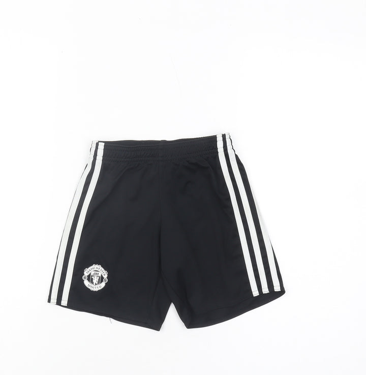 Adidas Boys Black Athletic Shorts 5-6 Years Football Sports Wear