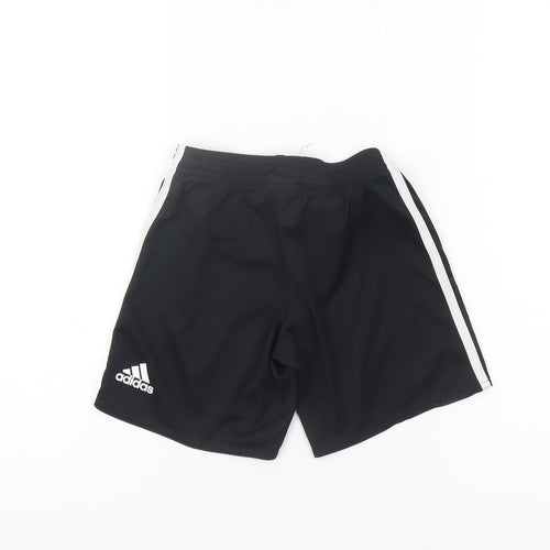 Adidas Boys Black Athletic Shorts 5-6 Years Football Sports Wear