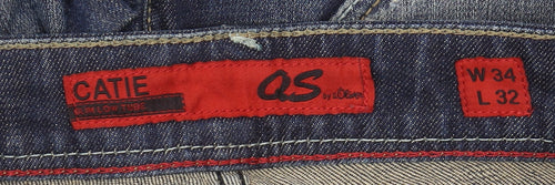 QS by s.Oliver Men's Blue Slim Straight Jeans, Size 34