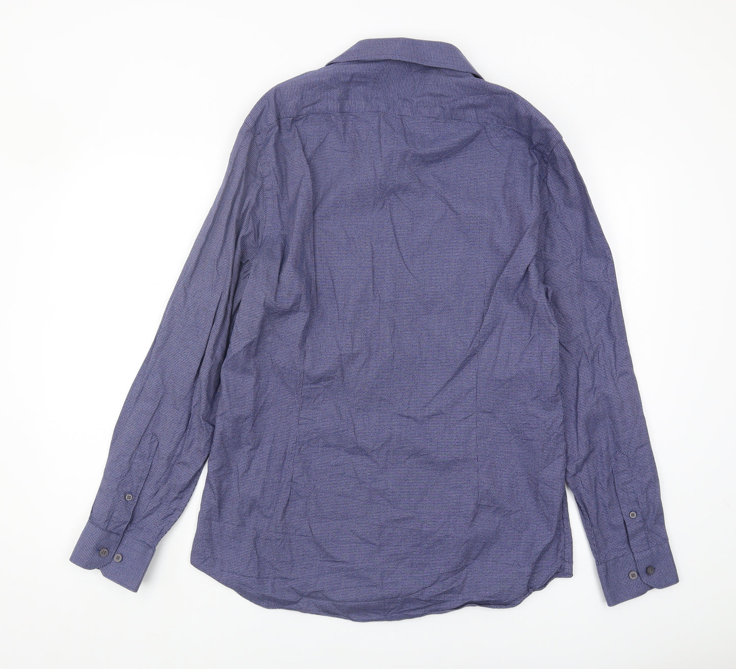 Moss London Men's Blue Slim Fit Geometric Shirt 16