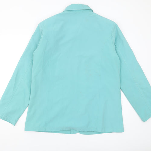 EWM Women's Blue Casual Mid-Length Jacket, Size 14