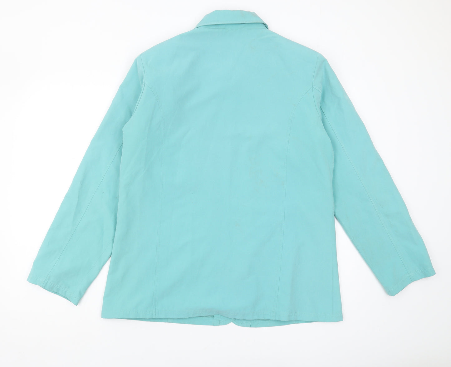 EWM Women's Blue Casual Mid-Length Jacket, Size 14