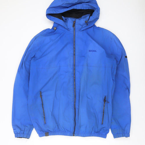 Regatta Men's Blue Hooded Windbreaker Jacket L