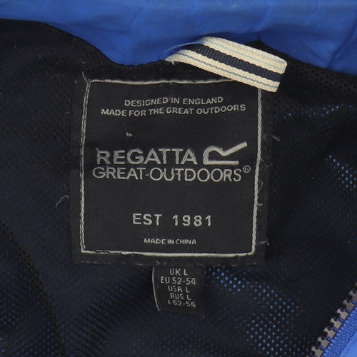 Regatta Men's Blue Hooded Windbreaker Jacket L