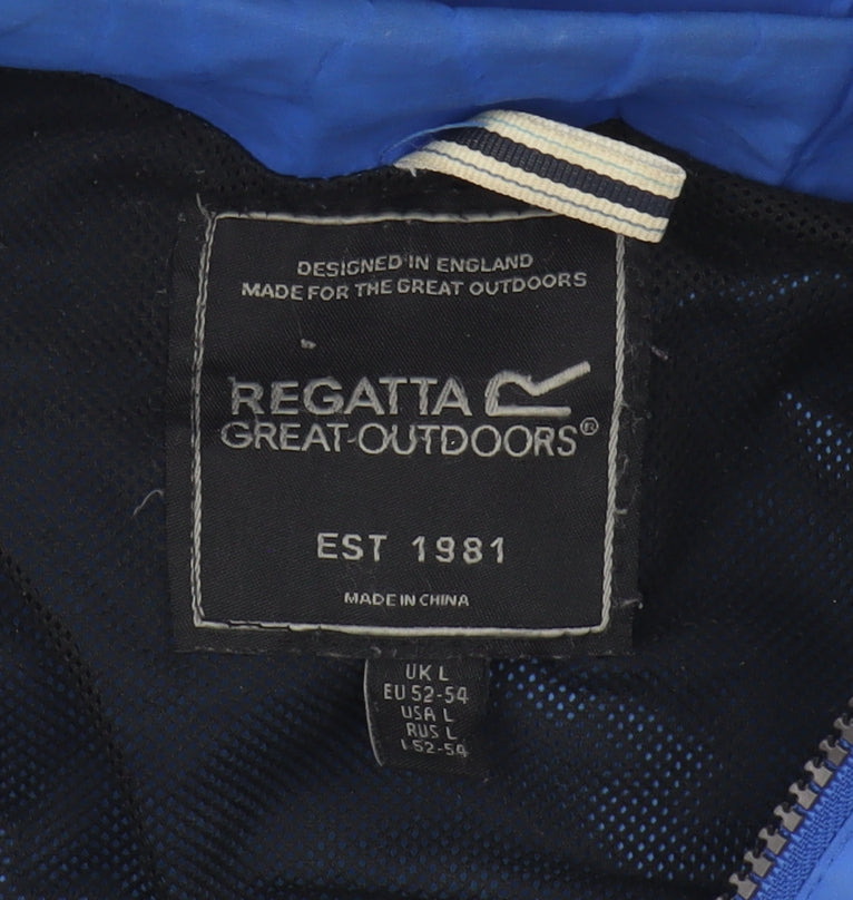 Regatta Men's Blue Hooded Windbreaker Jacket L
