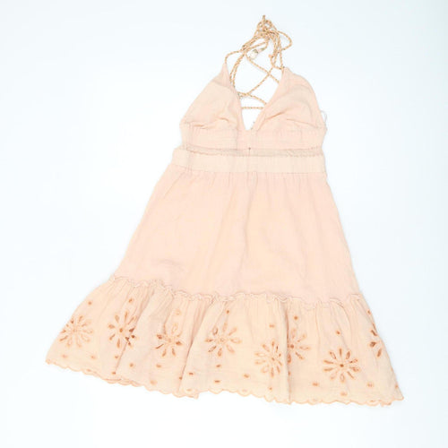 River Island Beige Halter Dress XS