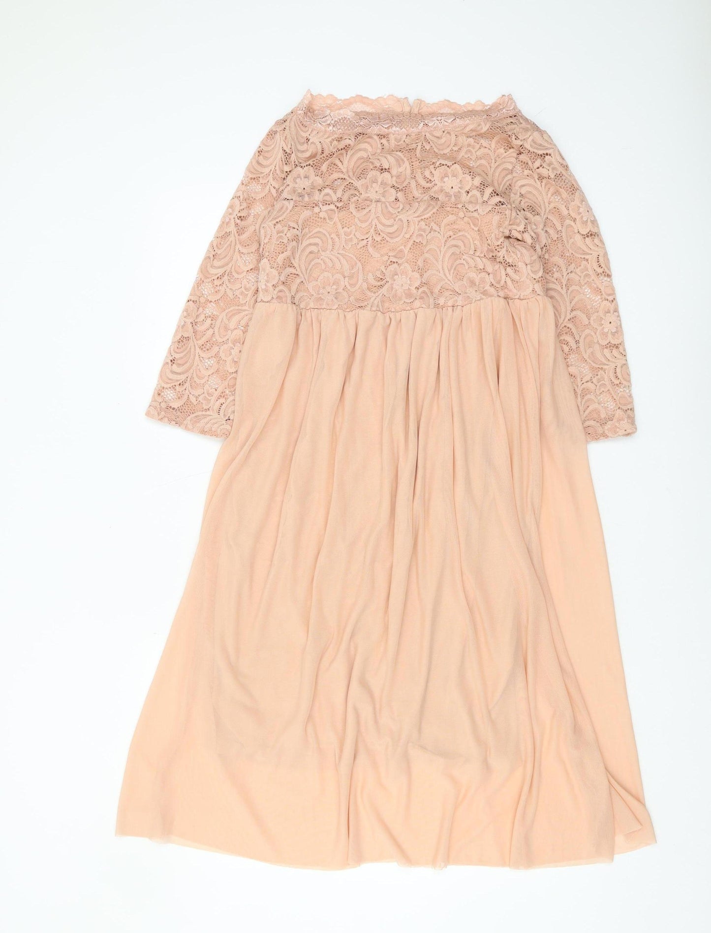 Mamalicious Beige Maternity Dress 3/4 Sleeve S