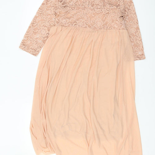 Mamalicious Beige Maternity Dress 3/4 Sleeve S