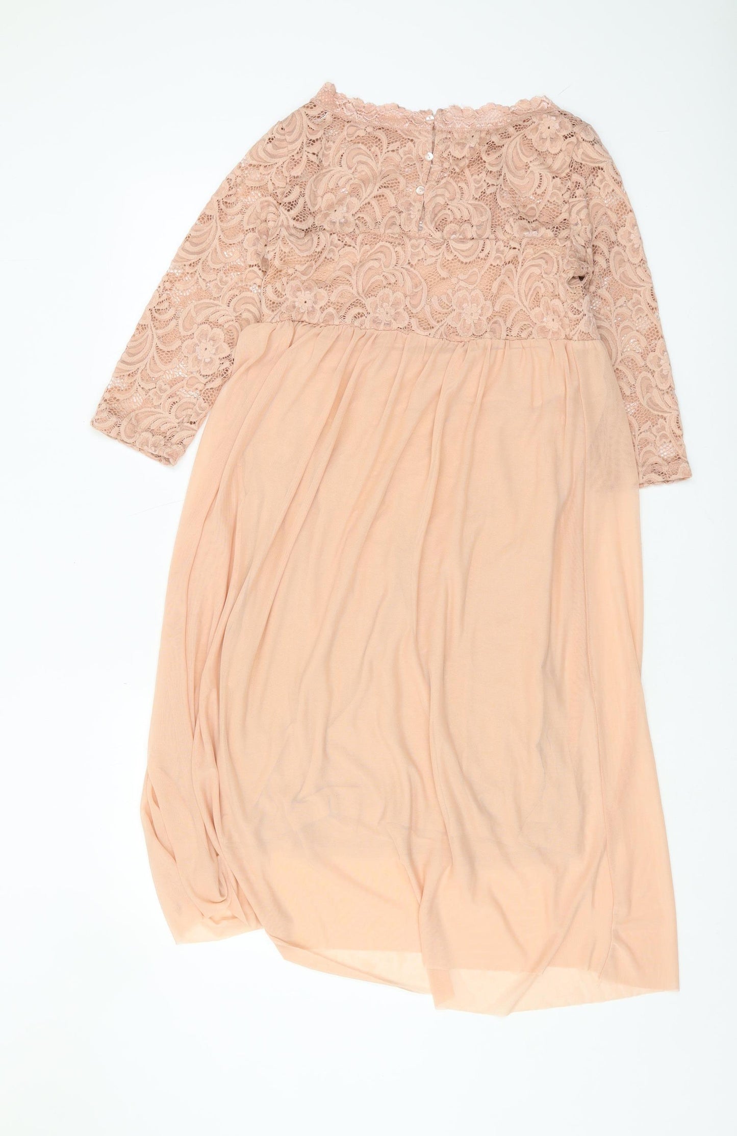 Mamalicious Beige Maternity Dress 3/4 Sleeve S