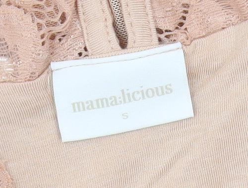 Mamalicious Beige Maternity Dress 3/4 Sleeve S
