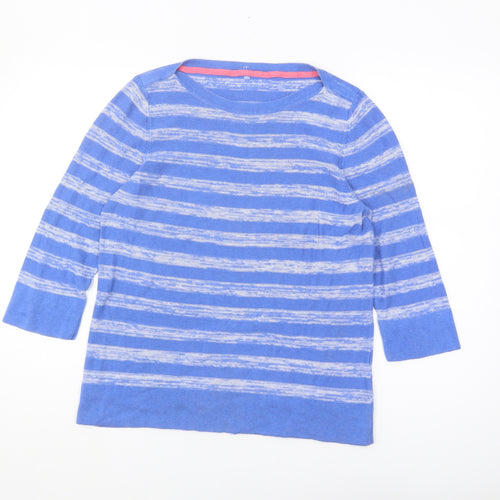 Debenhams Women's Blue Striped 3/4 Sleeve T-Shirt
