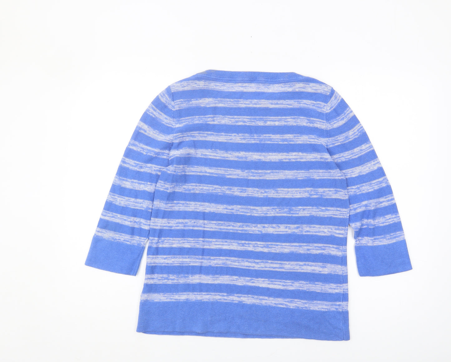 Debenhams Women's Blue Striped 3/4 Sleeve T-Shirt