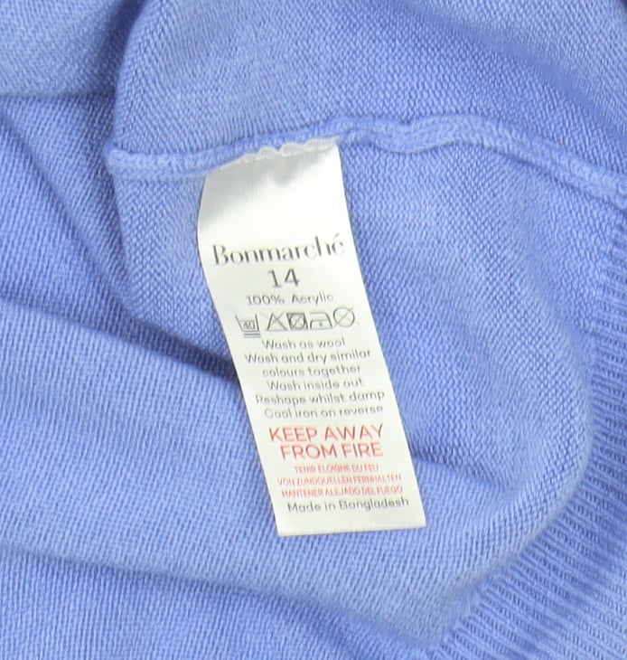 Bonmarché Women's Purple Crew Neck Pullover Jumper Size 14