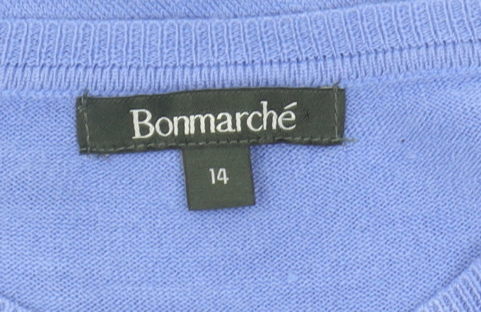 Bonmarché Women's Purple Crew Neck Pullover Jumper Size 14